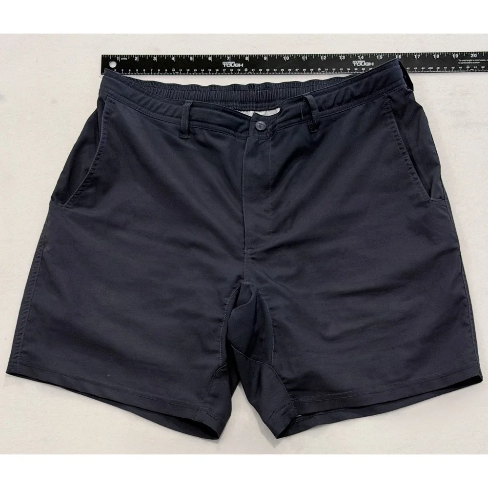 GenTeal Men's Performance Shorts Gray Blue Stretch Drawstring Lined Swim Trunks